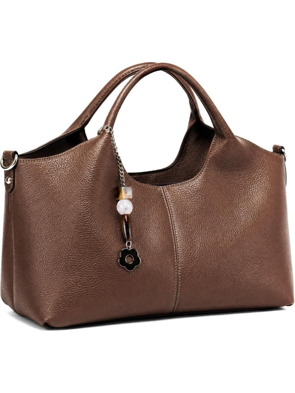 Chic Medium Vegan Leather Satchel Purse for Women - Stylish Crossbody Hobo Bag